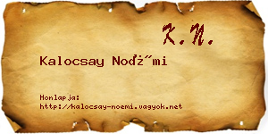 Kalocsay Noémi névjegykártya
